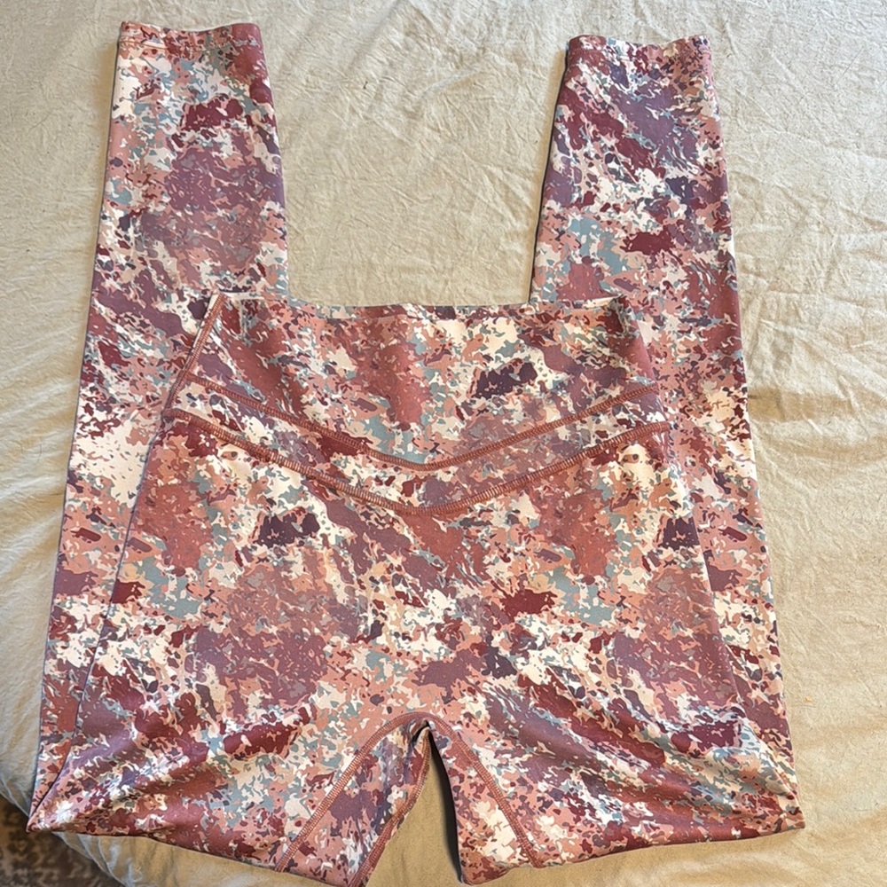 Women's Pink Multi-Print High-Rise Leggings